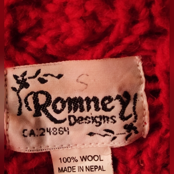 Women's Vintage Romney 100% Wool Zip Front Hooded Cardigan Sweater - Picture 6 of 6
